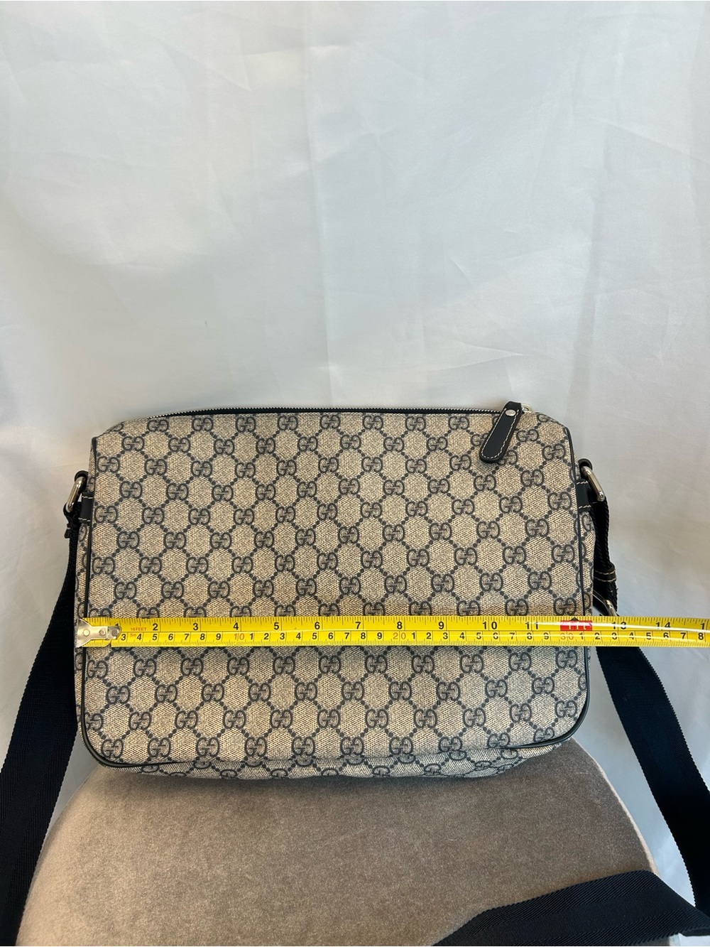 Gucci Vintage Monogram GG Supreme Messenger Bag beige blue coated canvas unisex - Picture 6 of 17